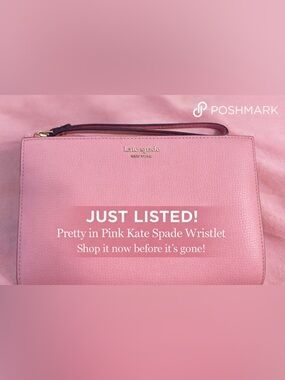 Kate Spade Pink Wristlet — Like New!